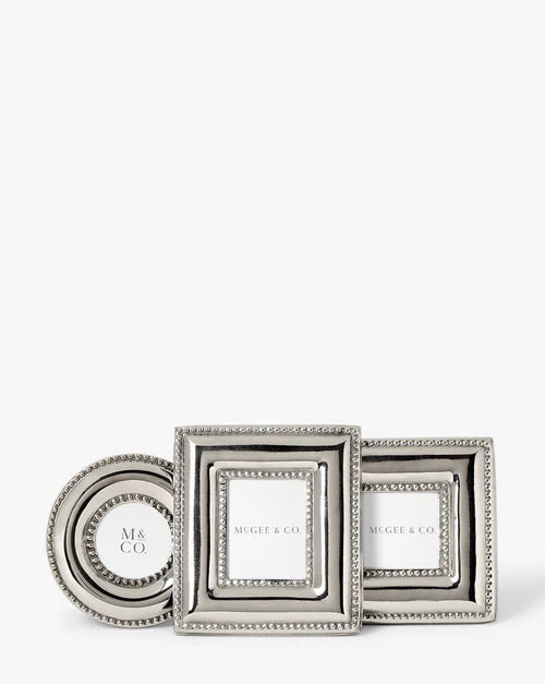 Silver Bead Mini Frames (Set of 3)